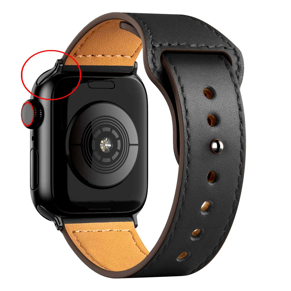 Leather band For Apple watch strap Ultra 2 49mm 44mm 40mm 38mm/42mm wrist bracelet for iWatch series 10 9 8 7 4 5 6 se 41mm/45mm