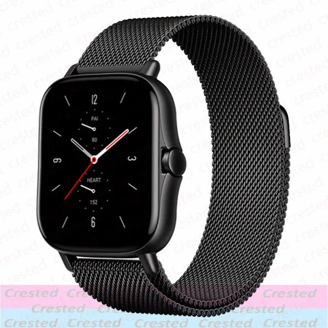 20mm/22mm Milanese band For Amazfit GTS/4/2/3/GTS2 Mini/GTR 47mm/GTR2/4/3/Pro stratos Metal Watch Bracelet Amazfit bip 5 6 strap