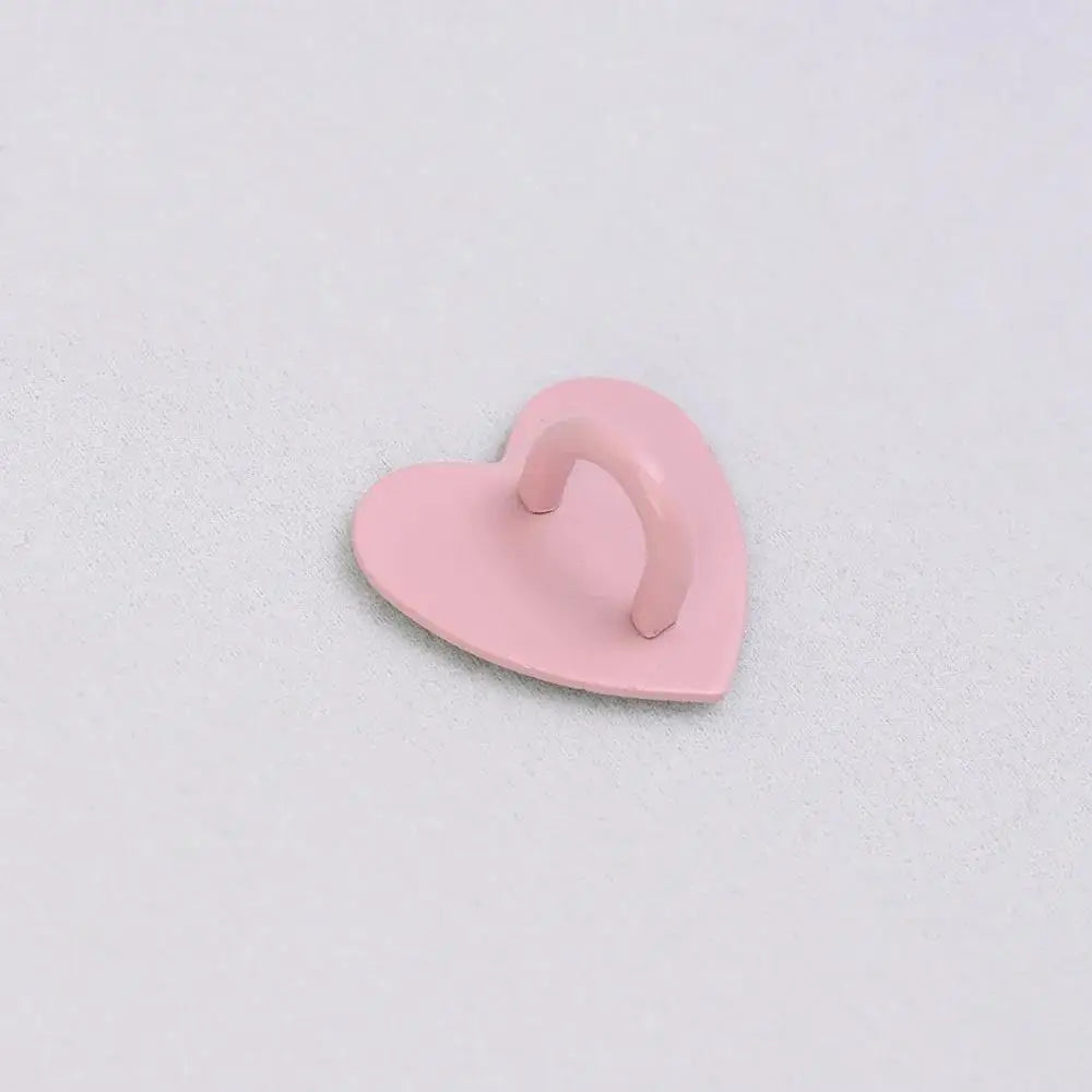 Adhesive Metal Heart Phone Charm Holder Mobile Phone Xyun Finger Ring Stand Hooks Buckle Charms Clasp DIY Accessories String
