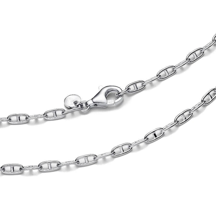 S925 Sterling Silver Necklace 18K Gold Plated Link Chain Necklace Fashion Minimalist Jewelry for Women Daily Party Gift