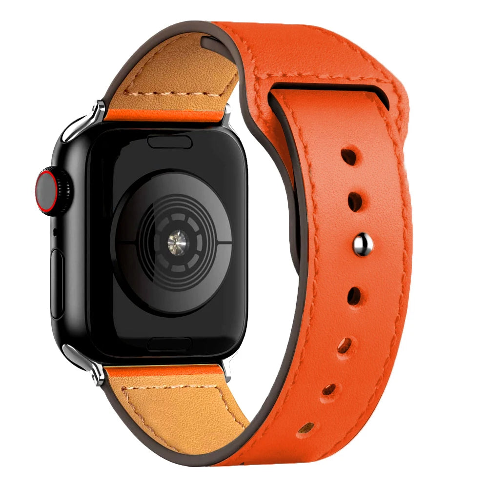 Leather band For Apple watch strap Ultra 2 49mm 44mm 40mm 38mm/42mm wrist bracelet for iWatch series 10 9 8 7 4 5 6 se 41mm/45mm