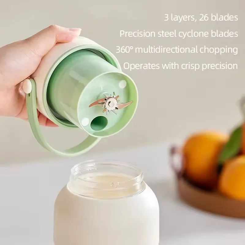 1100ML Portable Juicer Fresh Fruit Mixer 26 Blades USB Rechargeable Multifunctional Juicer Ice Crusher Smoothie Blender For Home