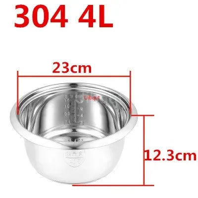 304 stainless steel rice cooker inner container Non stick Cooking Pot Replacement Accessories kitchen food Rice Cooker liner