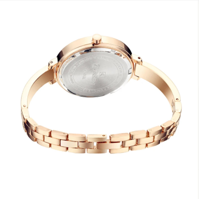 CURREN Fashion Gold Women Watches Stainless Steel Ultra Thin Quartz Watch Woman Romantic Clock Women's Watches with Box