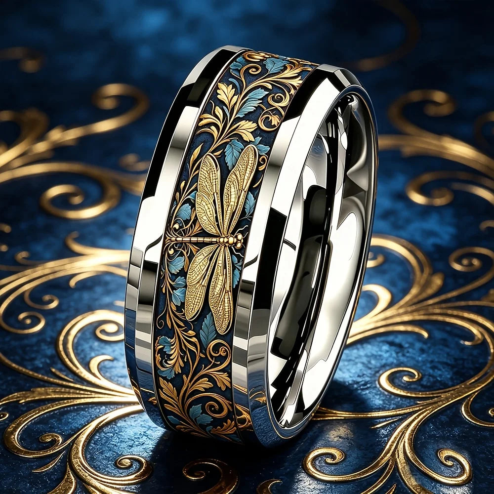 Cool Domineering Auspicious Cloud Dragon Ring Retro Punk Stainless Steel Dragon Rings for Men Rock Biker Jewelry Anillos Hombre