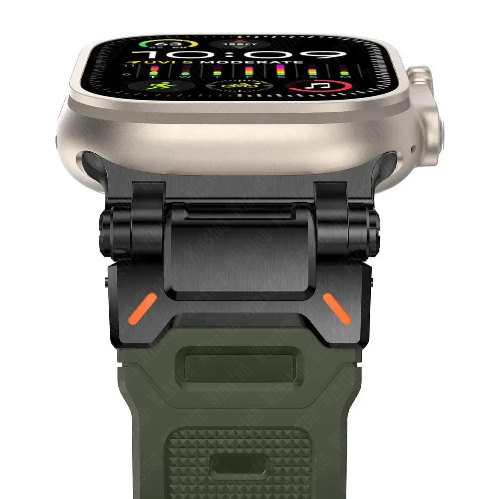 Soft Rubber Strap for Apple Watch Ultra 3 2 Band 49mm 46mm 45mm 42 44mm Luxury Bracelet for IWatch Series 11 10 9 8 7 6 5 Correa