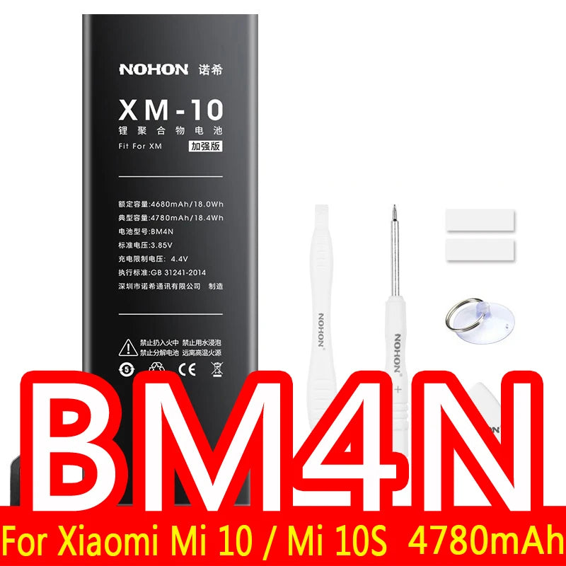 NOHON Battery For Xiaomi Redmi Note 10 Pro 9 9S 8 7 Mi 9 SE 8 Lite 9T Mix 4 Bateria BN57 BN53 BM4Y BM4J BM3L BM4E BM4F BN4A BN55