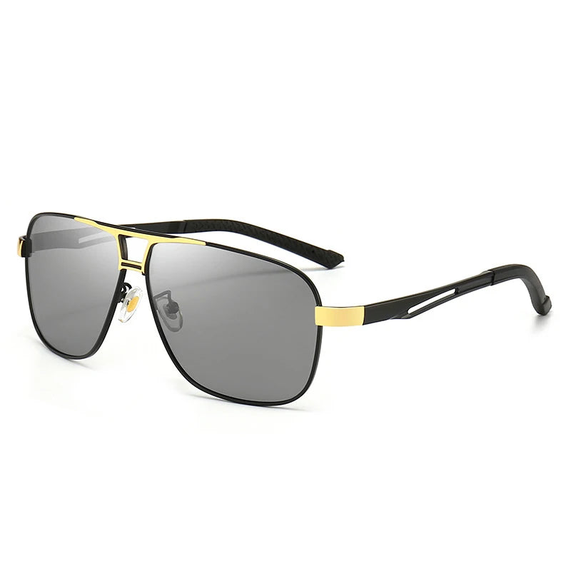 2023 New Square Photochromic Polarized Sunglasses Men Change Color Sun Glasses Chameleon Anti-glare Driving Oculos De Sol
