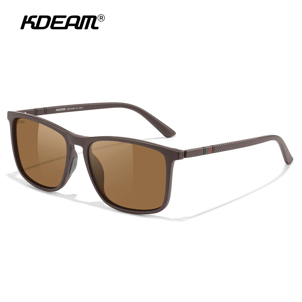 KDEAM Large Frame Square Polarized Sunglasses Photochromic Sun Glasses Men Women Outdoor Driving Eyewear Big Head Friendly