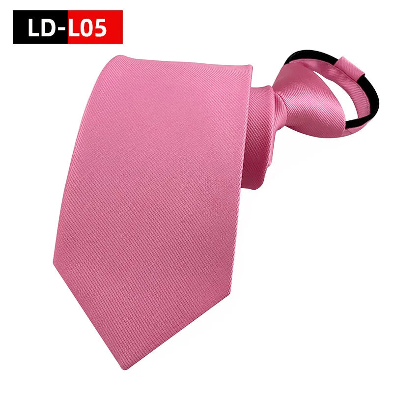 Zipper Tie Men Necktie Lazy Pre-tied Ties Solid 8cm Hot Sell Style Zipper Necktie For Men Women Bridegroom Wedding Wholesale
