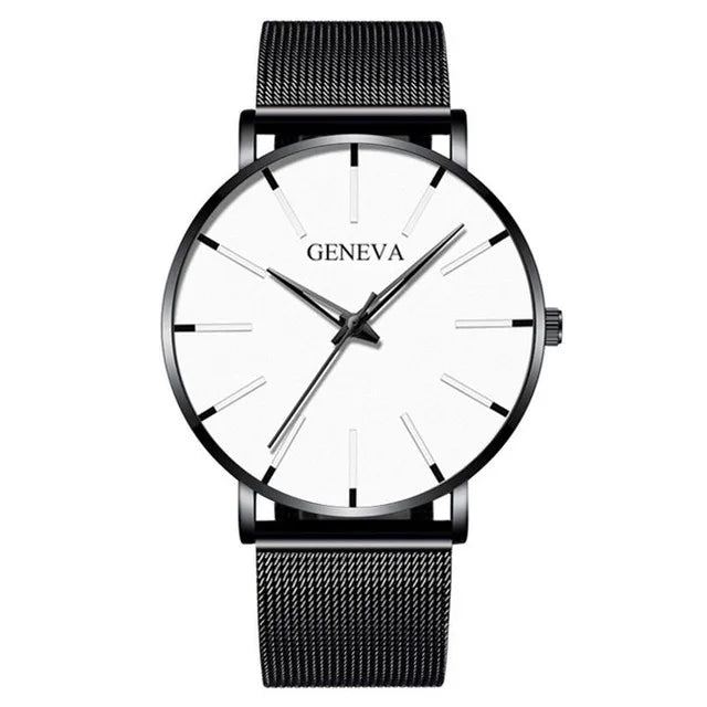 Minimalist Mens Fashion Ultra Thin Watches Simple Men Business Mesh Belt Quartz Wrist Watch Relogio Masculino