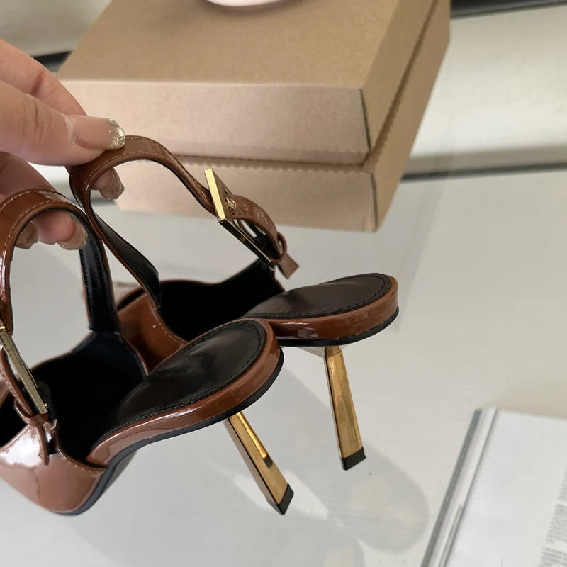 Eilyken Design Thin High Heels Pointed Toe Women Pumps Street Style Banquet Buckle Strap Party Slingbacks Female Shoes