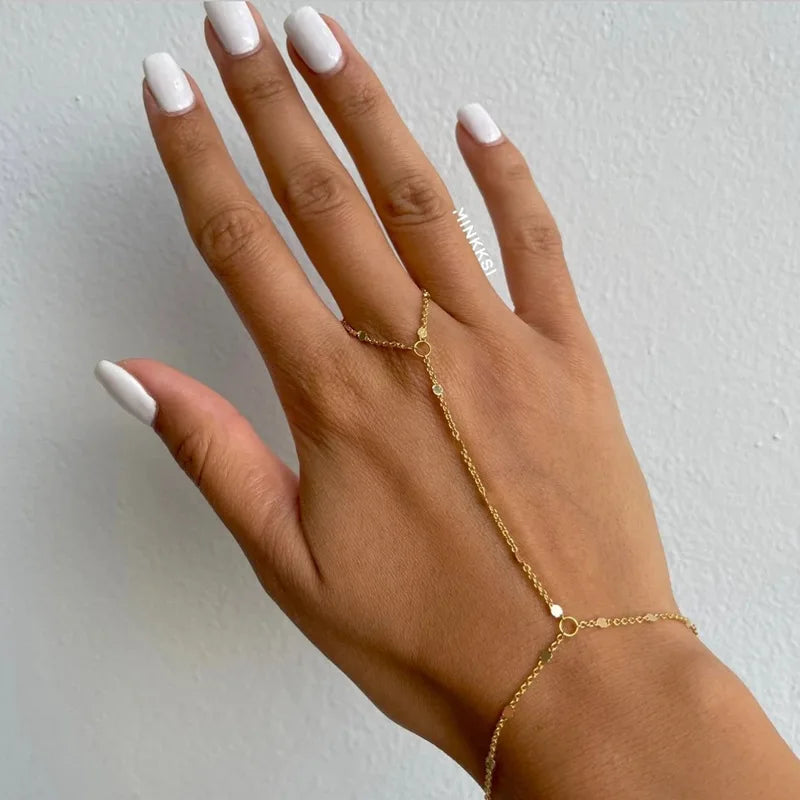 2025 Summer New Rhinestone Flower Bracelet Geometric Crystal Metal Bracelet for Women Beach Party Jewelry Accessories