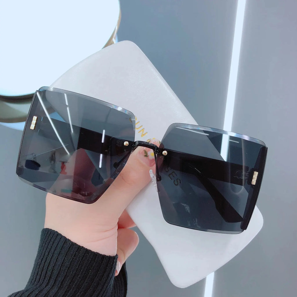 Fashion Gradient Frameless Women's High-end Sense Of Sunglasses