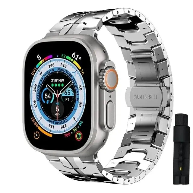 Ultra 2 Titanium Color Strap For Apple Watch 49mm 45mm 44mm 42mm Luxury Metal Band For IWatch 8 9 46mm Stainless Steel Bracelet