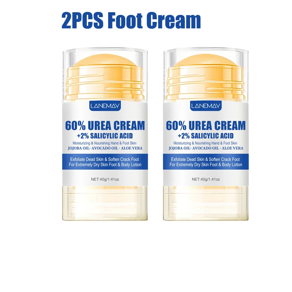 80g Ultra-hydrating 60% Urea Foot Cream For Softening Dry Cracked Feet Gentle Exfoliation Peeling Foot Care Moisturizing Cream