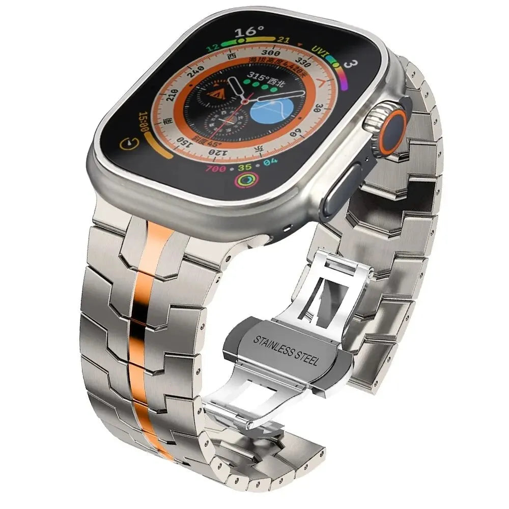 Ultra 2 Titanium Color Strap For Apple Watch 49mm 45mm 44mm 42mm Luxury Metal Band For IWatch 8 9 46mm Stainless Steel Bracelet
