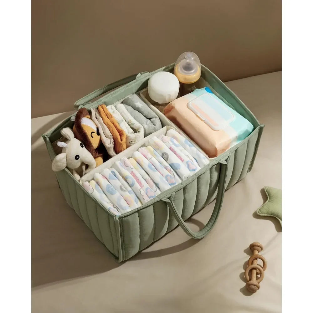 Baby Diaper Caddy Basket Baby Diaper Caddy Organizer Storage Basket for Newborn Baby Shower List and Baby Must Haves Essentials