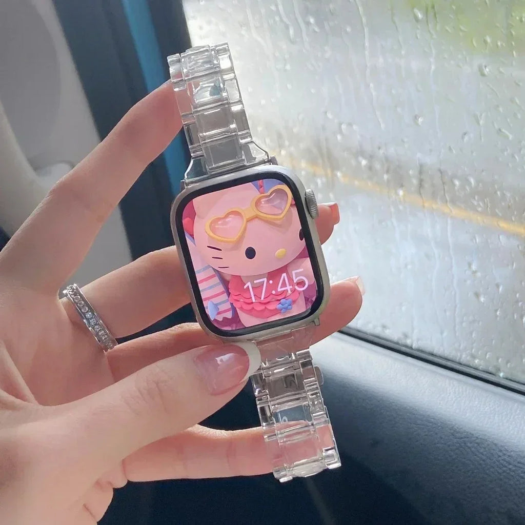Spring Rainbow Candy Resin Band for Apple Watch Ultra 2 49mm 7 8 9 41 45 40mm 42 44mm Strap Women Bracelet for IWatch 6 SE