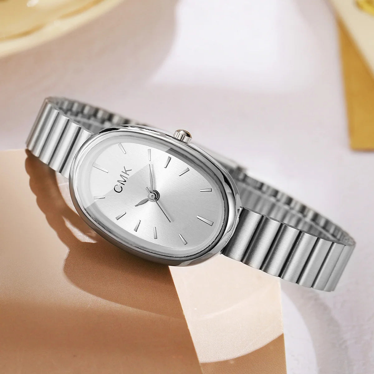Fashion Ultra-thin Band Women Watches Oval Dial Ladies Analog Quartz Wristwatch Elegant Gift Reloj Mujer（Without Box）