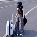 Teen Girls Joggers Pants Loose Casual Fashion Children Straight Trousers Pockets Design Trendy Cool Streetwear Kids Pants 5-14 Y