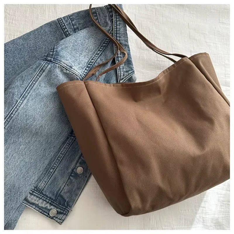 HOMEFISH Eco Reusable Grocery Handbag, High Quality Large Capacity Shopper Tote, Women Daily Travel Shoulder Bag Pouch