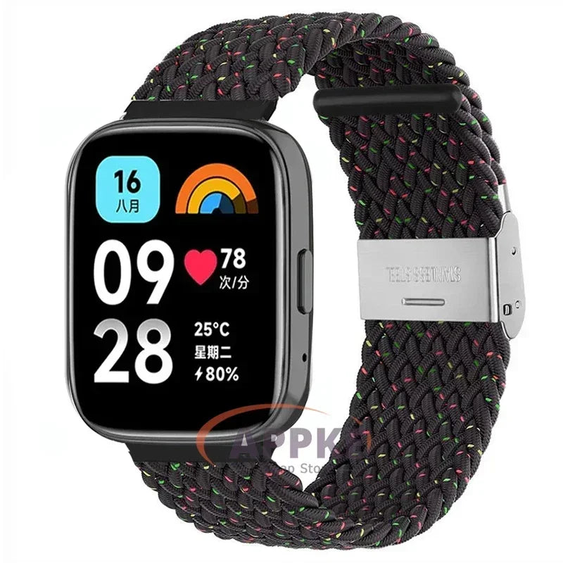 Elastic Braided Strap For Redmi Watch 5/3 Active Watchband Nylon Adjustable Quick Release Bracelet For Redmi Watch 3/5 Lite