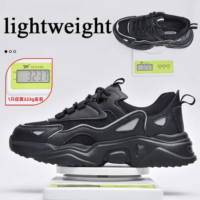 Big Size Women Safety Shoes Platform Steel Toe Sneaker Men Woman Work Safety Boots Breathable Light Industrial Work Shoes Female