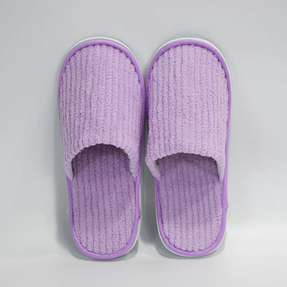 Women Men Plush Home Slippers soft Fluffy Slipper Couples Indoor Floor Shoes Anti-Slip Hotel Slipper Bedroom Silent Slides