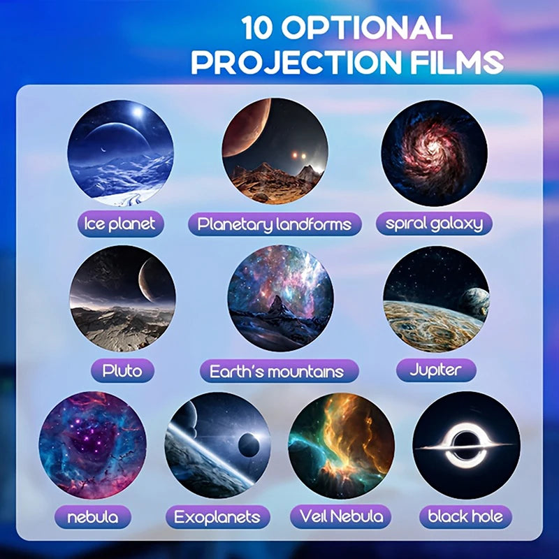 1 Light+10 Pictures Change LED Galaxy Projector, Starry Sky Lighting Night Light LED Galaxy Projection Light