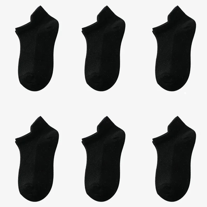6 Pairs 1-12T Children Cotton Socks Spring Summer Boys Girls Mesh Thin Breathable Solid Ankle Socks Black White Grey Kids Socks