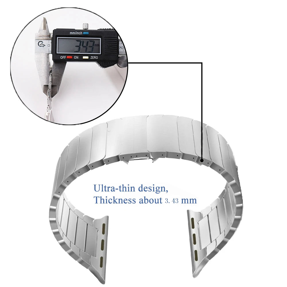 Luxury Stainless Steel Strap For Apple Watch Series 9 8 7 45mm 41mm 44 40 mm Link Bracelet Iwatch Ultra 2 49mm IWatch Metal Band
