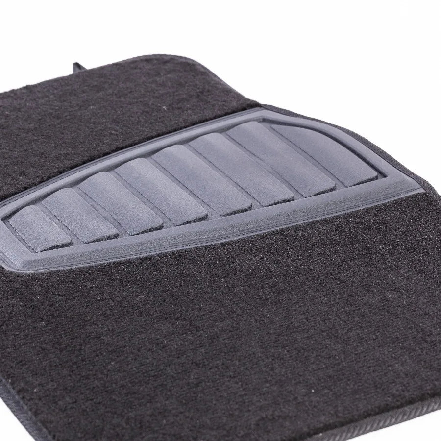 4PC Carpet Floor Mat Tufted Carpet Black - Universal Fit 202WM38
