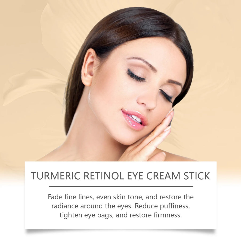 Turmeric Retinol Eye Cream Stick Remove Dark Circles Fade Fine Lines Anti Eye Bags Puffiness Lift Firming Brightening Eye Care