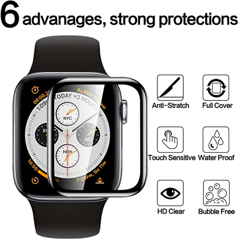 Screen Protector For Apple Watch series 10 9 8 45mm 41mm 44mm 7 Ultra 49MM HD No Glass Full Film iWatch 6 5 4 se 40mm 42mm 46mm