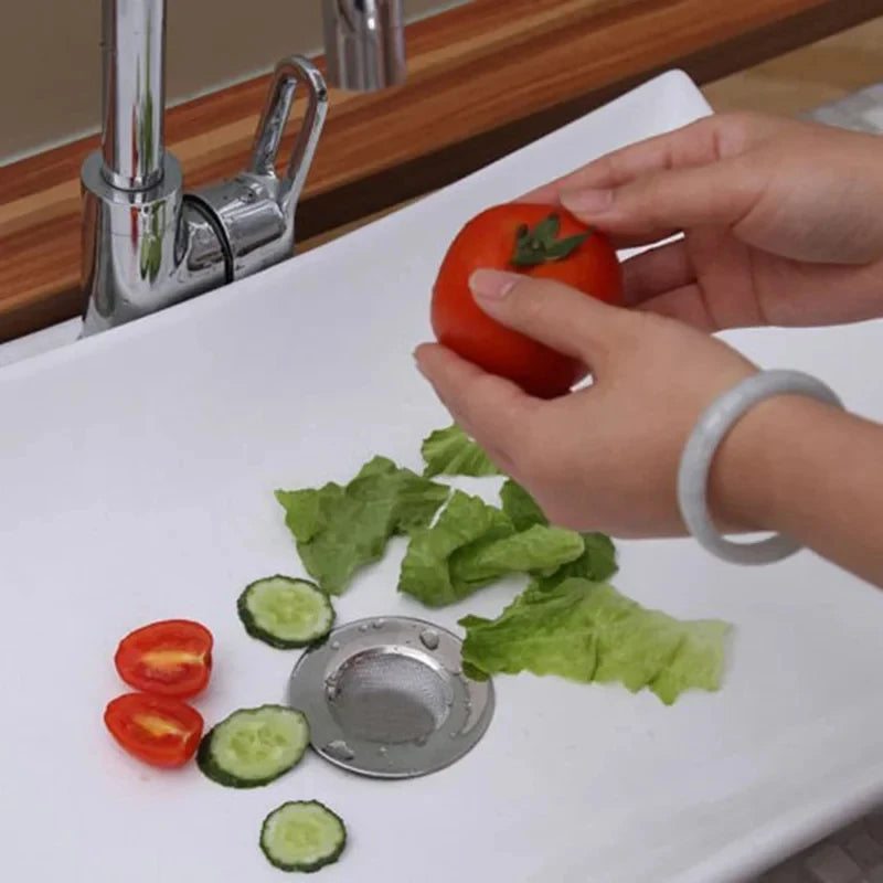12Pcs Stainless Steel Bathtub Hair Catcher Stopper Shower Drain Hole Filter Trap Kitchen Metal Sink Strainer Floor Drain