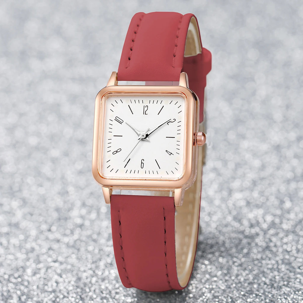 Women Watches Fashion Square Arabic Dial Quartz Watch Casual Leather Strap Ladies Wristwatches Clock Gift Reloj Mujer
