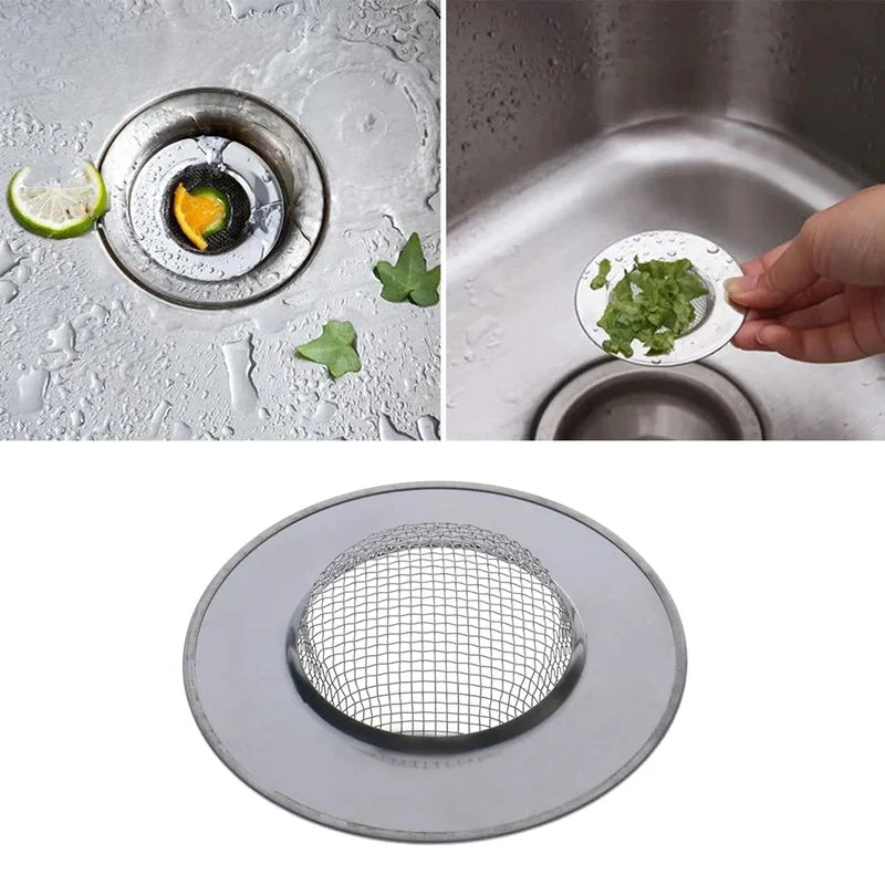 12Pcs Stainless Steel Bathtub Hair Catcher Stopper Shower Drain Hole Filter Trap Kitchen Metal Sink Strainer Floor Drain