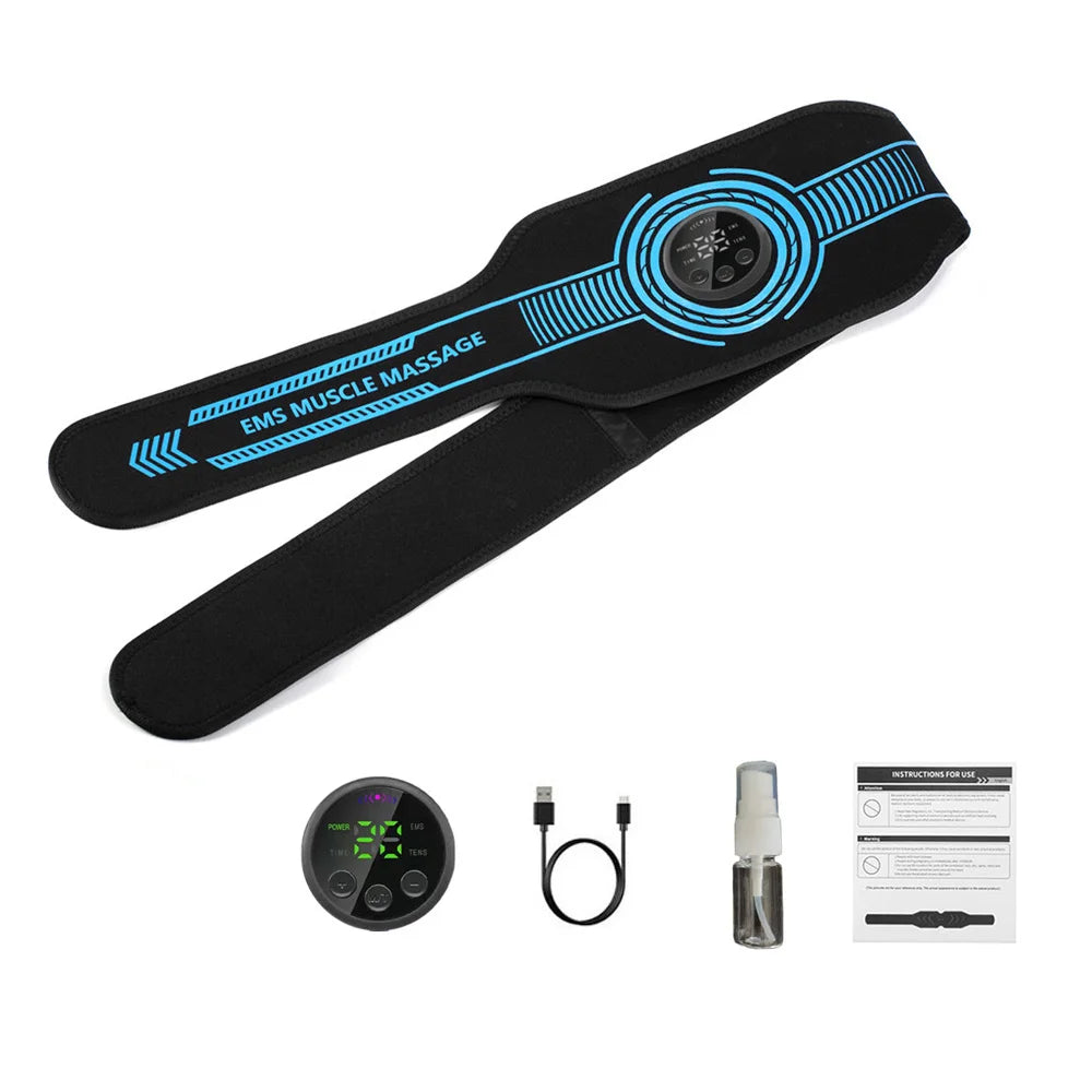 Abdominal Toning Belt EMS Muscle Stimulator Toner USB Body Slimming Shaping Waist Arm Leg Massage Lose Weight Home Gym Fitness