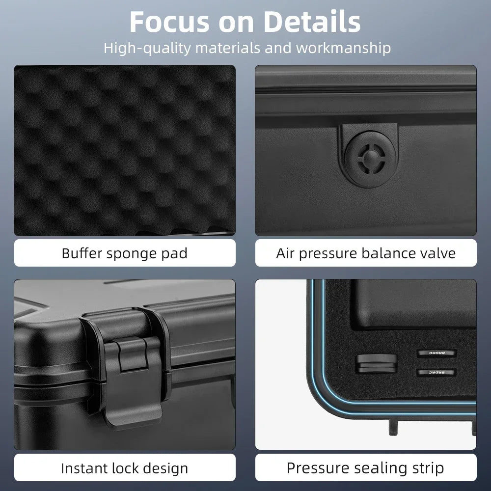 ForDJI Pocket 4 Waterproof Hard Case for DJI Osmo Pocket 3 Camera Accessories Travel Box Portable Carrying Case Black Suitcase
