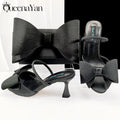 Italian Design Large Butterfly Knot Bag with Opening High Heels or Matching Bag Set - Stylish and Comfortable Women's Shoes