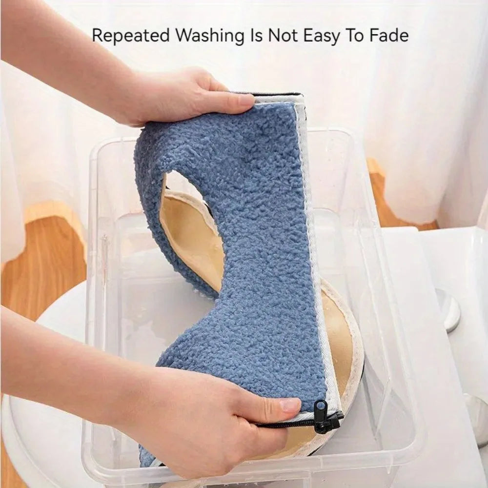 Winter Thickened Toilet Seat Cushion Set Double with Zipper Handle Machine Washable Universal Home Toilet Set Accessories