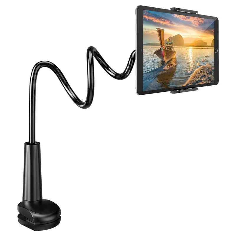 Tablet Holder Stand Bed Adjustable Flexible Arm Tablets Mount Clamp on Table For iPad Air Mini Or Other 4.7-10.5" Devices