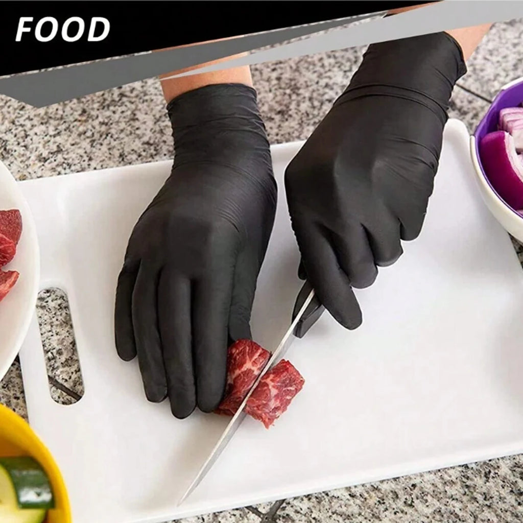 Black Pure Nitrile Disposable Gloves Durable Household Cleaning Gloves Suitable For Kitchen Cleaning Tattoos Beauty Salons