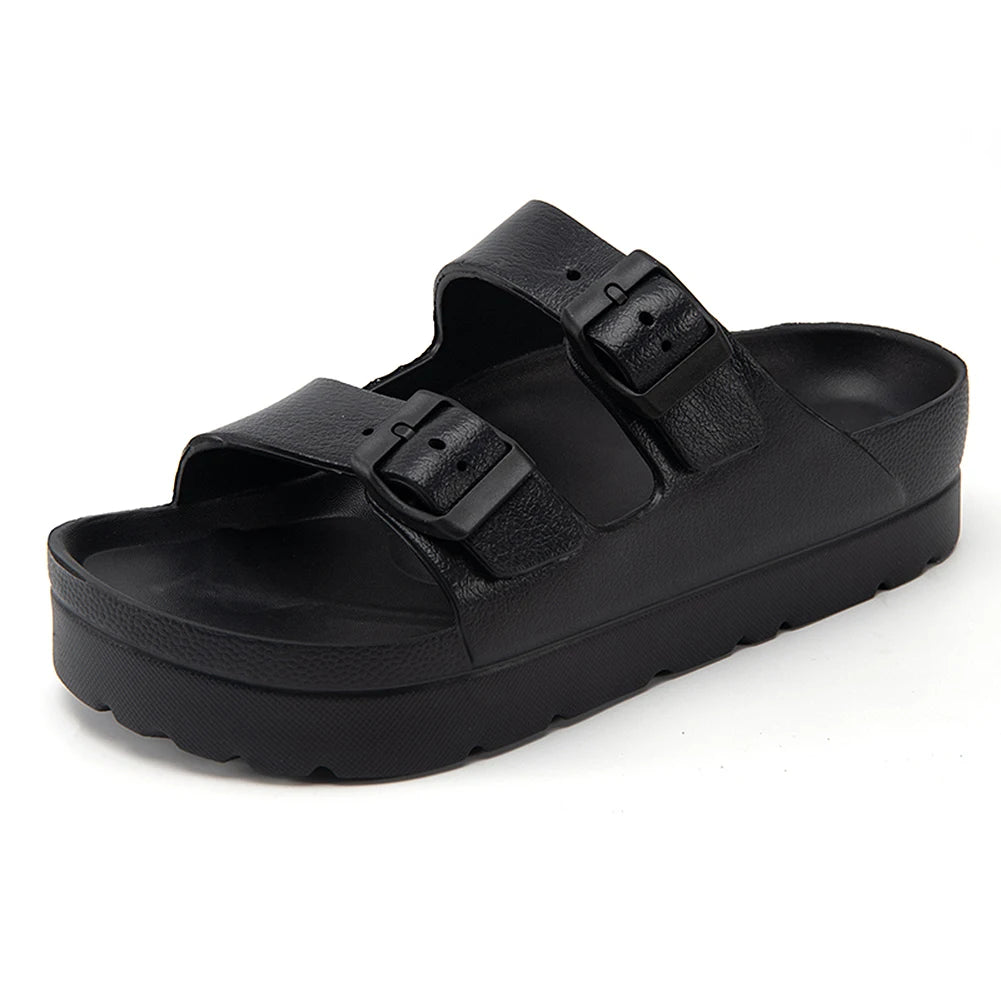 Summer Women Slipper Outdoor Beach Sandals EVA Platform flip flops For House Slides buckle Soft Thick Sole Sandals