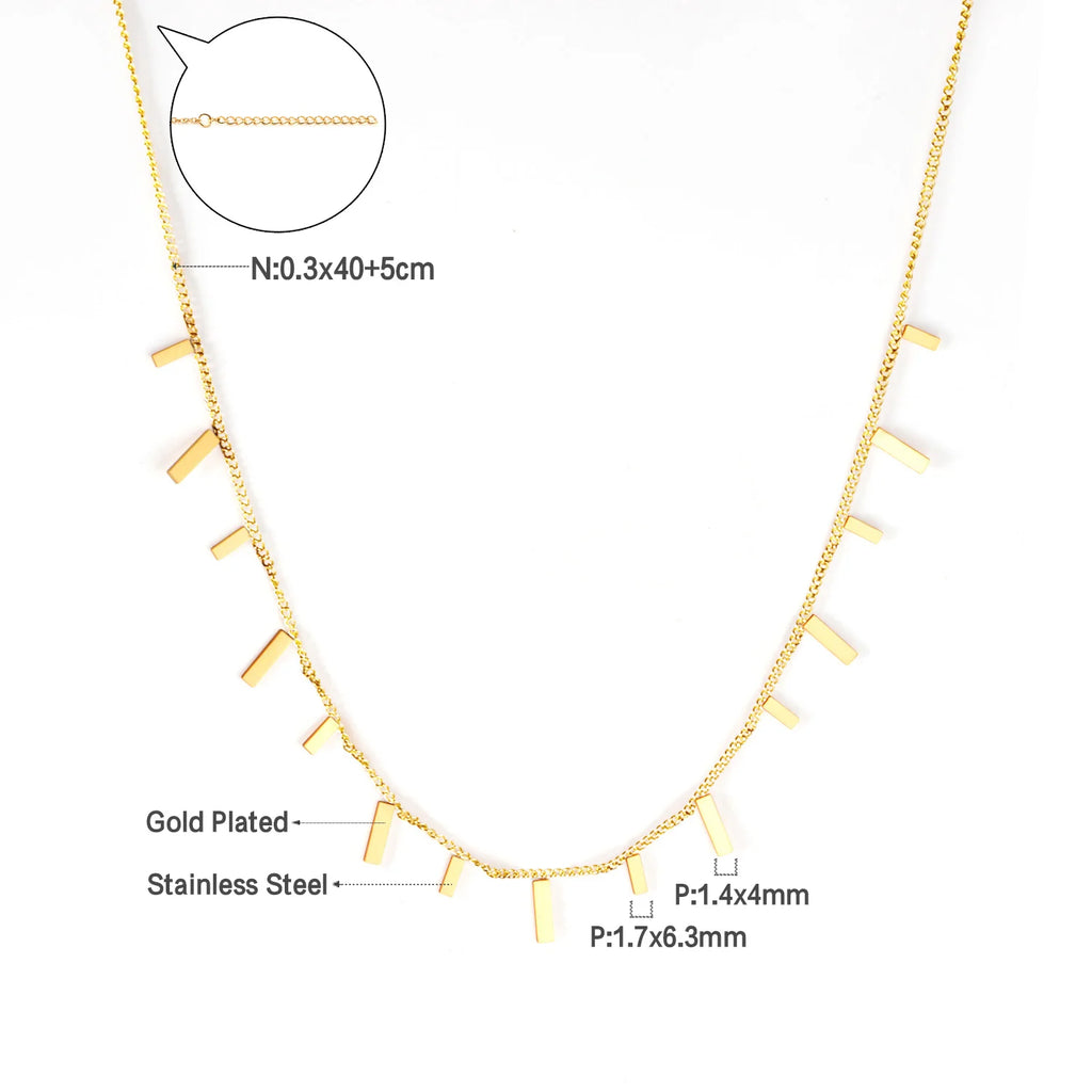 LUXUSTEEL Tiny Small Pendant Choker Necklace for Women Gilrs Stainless Steel Fashion Dainty Coin Stars Baby Foot Charm Jewelry