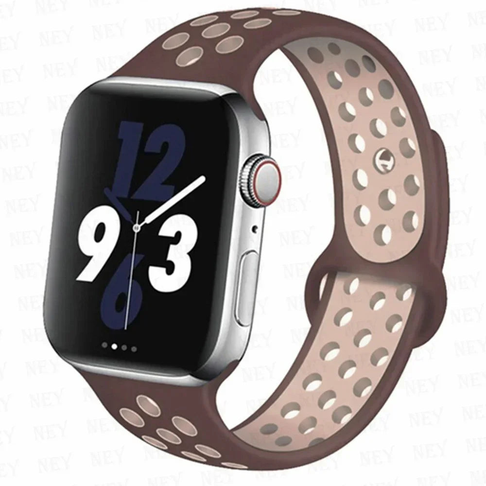 Sport Strap For Apple Watch Band 45mm 49mm 44mm 40mm 41mm 42mm Silicone bracelet correa iWatch Ultra 2 Series 9 8 SE 7 6 5 4 3