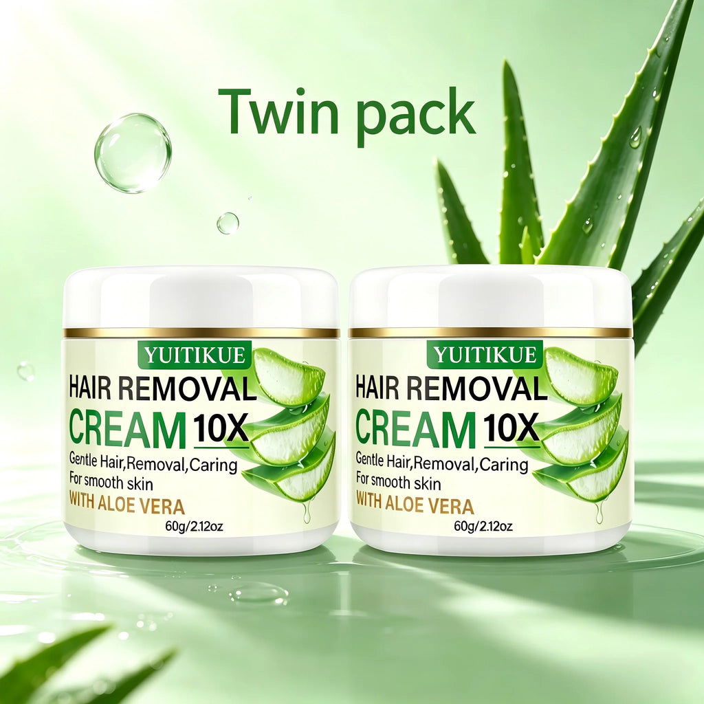 YUITIKUE Aloe Vera Hair Removal Cream, 60g Gentle 10X Hair Removal Cream for Smooth Skin Care