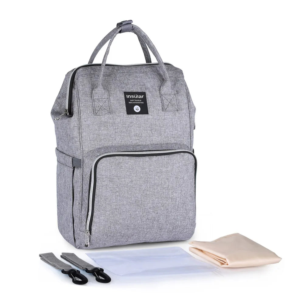 Insular Baby Diaper Bag Backpack Mommy Maternity Stroller Nappy Backpack Large Capacity Nursing Changing Bag For Baby Stroller