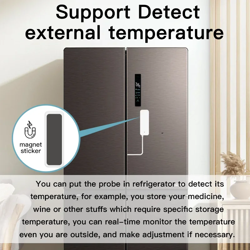 Tuya WiFi Zigbee Temperature Humidity Sensor With External Probe for Smart Home Hygrometer APP Monitoring For Aquarium Winery